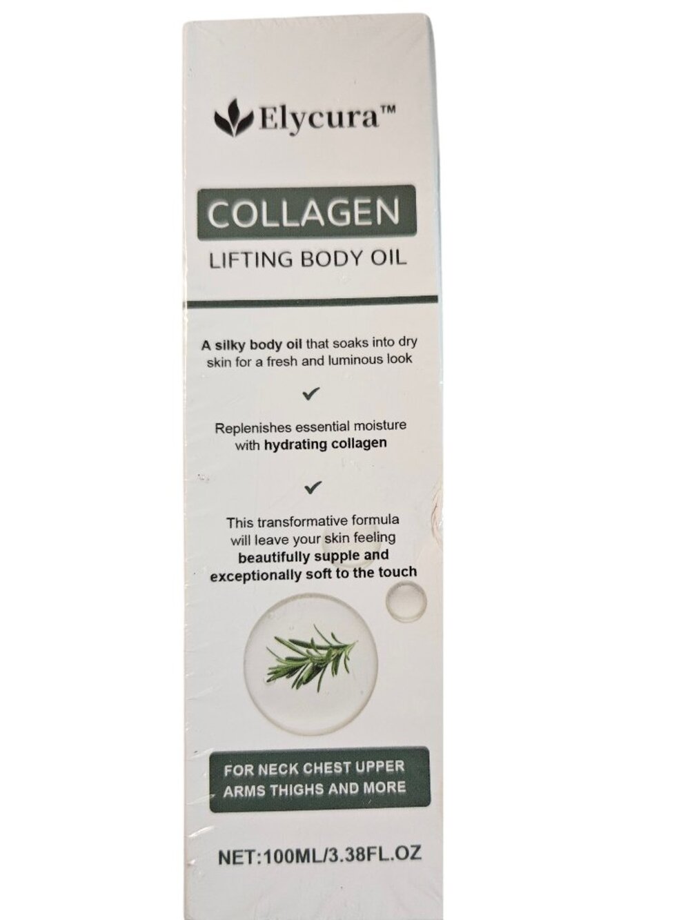 Elycura Collagen Lifting Body Oil  Hydrating & Firming Skin Oil for Body 3.38 oz